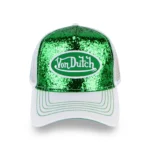 green-glitter-trucker