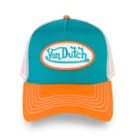 turquoise-with-orange-trucker