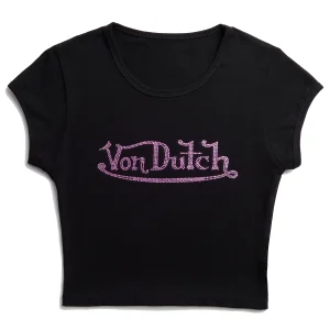 von-dutch-black-and-pink-classic-rhinestone-baby-tee