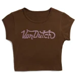 von-dutch-brown-and-pink-retro-rhinestone-baby-tee