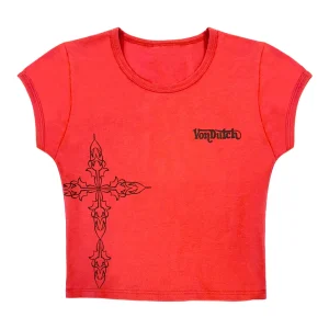 von-dutch-red-and-grey-chopper-cross-baby-tee